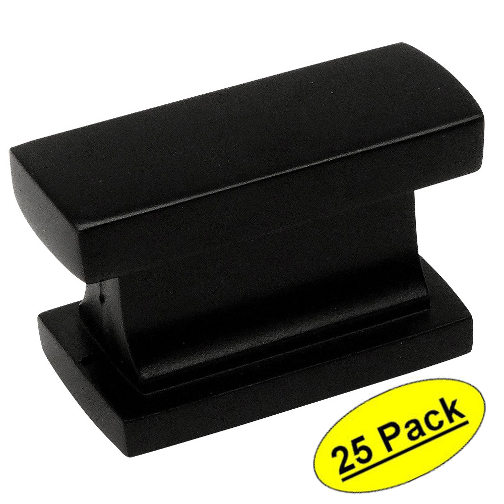*25 Pack* Cosmas Cabinet Hardware Flat / Matte Black Contemporary Knobs #701FB