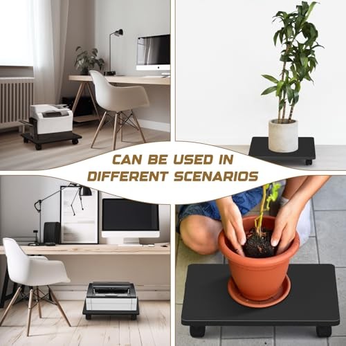 Pcs Office Under Desk Printer Stand with 4 Caster Wheels Movable 2 Black