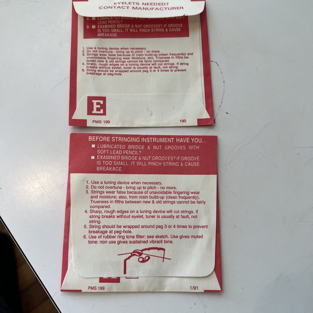 Super Sensitive Red Label Violin Strings Set Size 4/4 Medium New