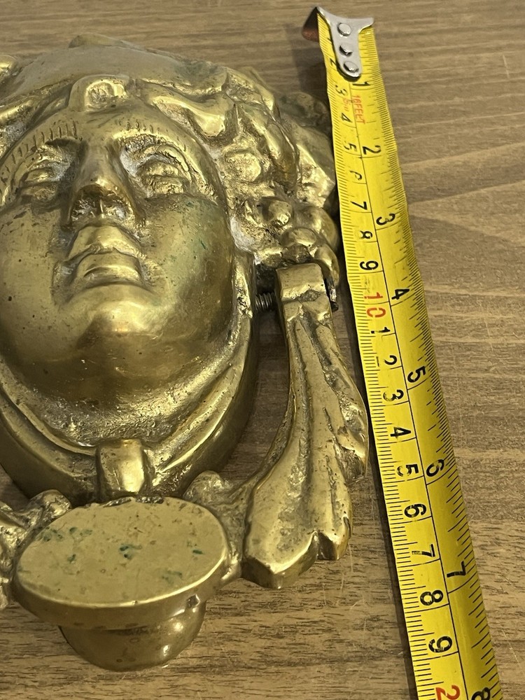 Vintage Solid Brass Grecian Goddess Door Knocker