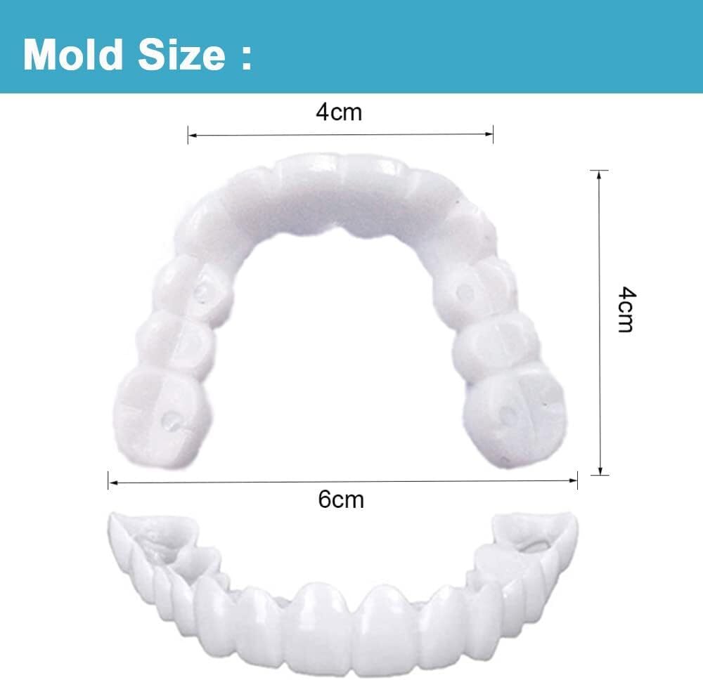 Top and Bottom False Teeth Cover the Broken and Missing Tooth Snap on Instant