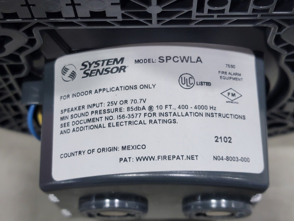 SURPLUS NEW System Sensor SPCWLA 25/70VRMS Round White Ceiling Mount Speaker