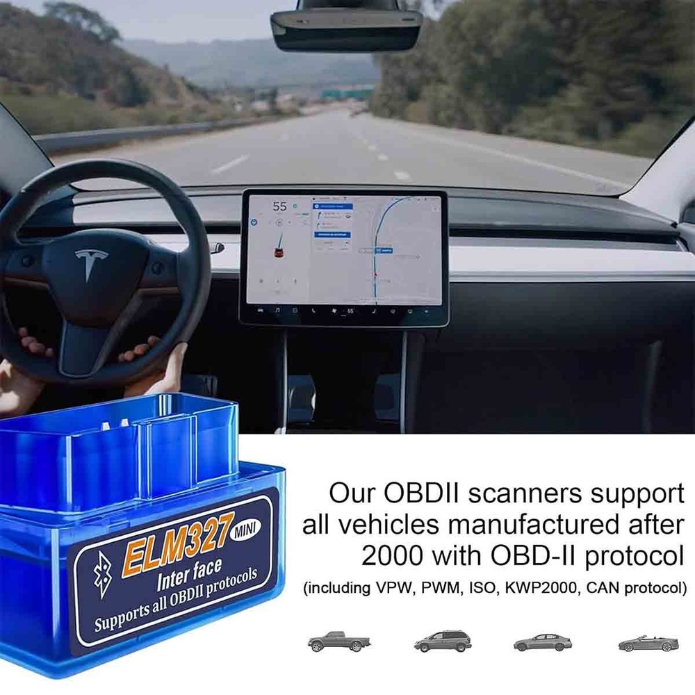 OBD2 Universal Car Engine Fault Code Reader Read Bluetooth Scanner Tool