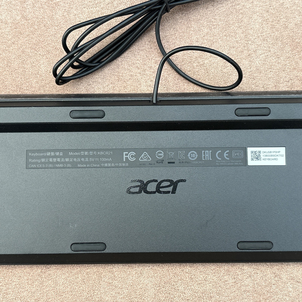 Acer USB Wired Low Profile Keyboard KBCR21 MOLDUO NEW