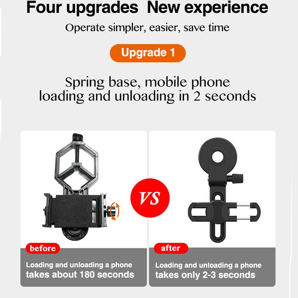 Universal Smart Phone Camera Clip Mount Spotting Scope Adapter Precise Focusing