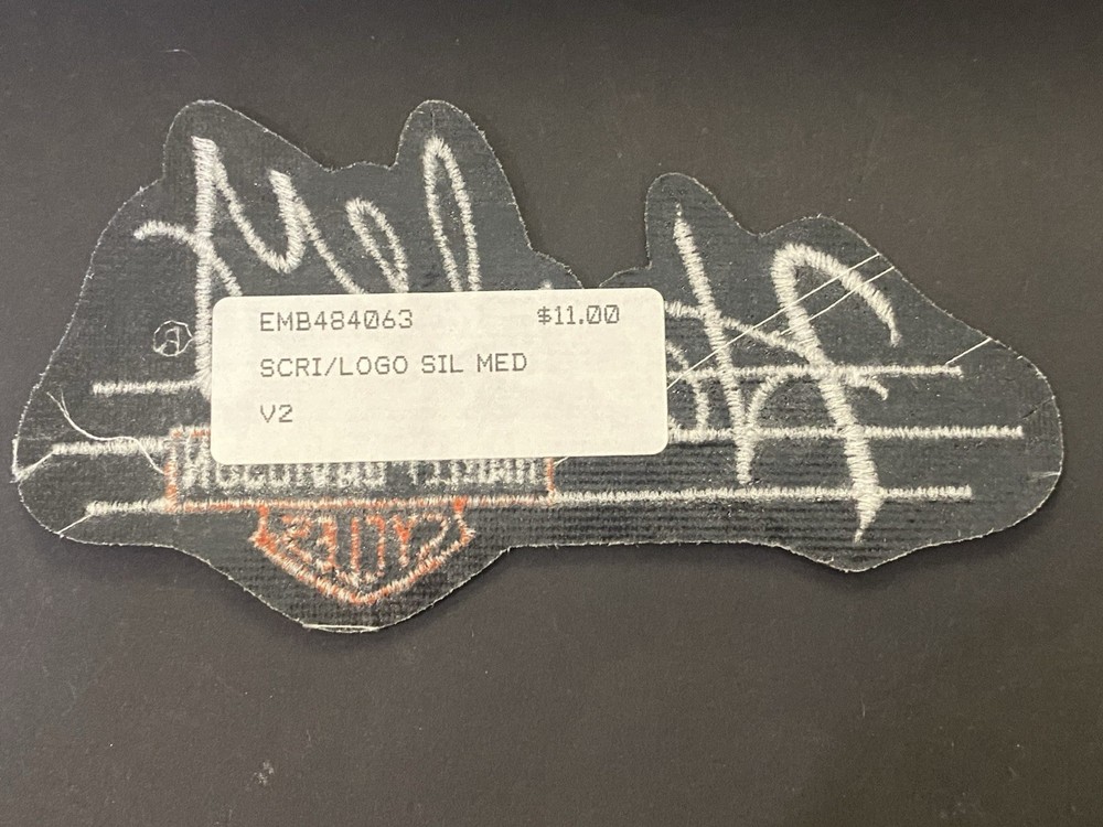 Harley Davidson Silver Harley Script Logo Bar & Shield Patch 5 1/2” X 3” New