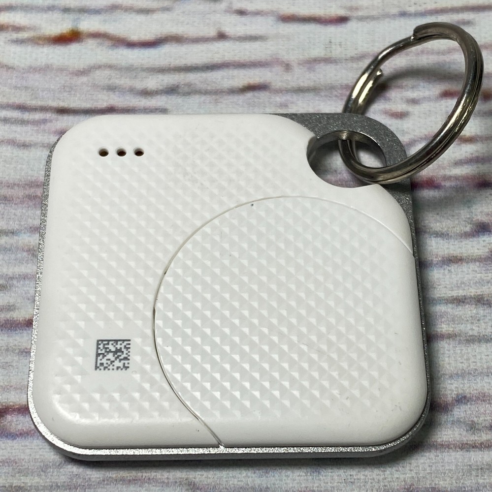 Tile Mate T6001W Bluetooth Tracker Finder White Silver & Key Ring WORKS (Single)