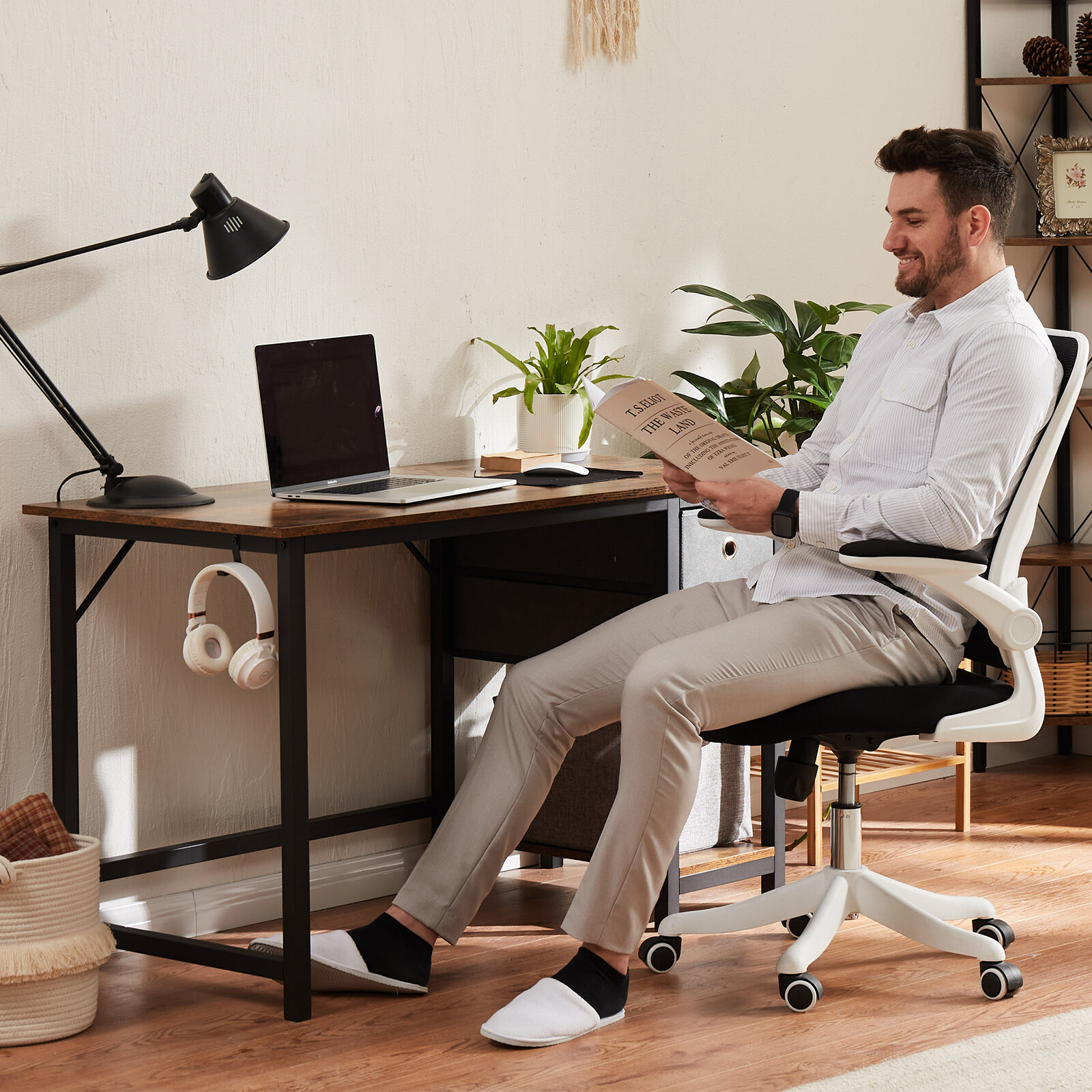 Home Office Computer Desk with 2 Storage Drawers, Hooks, PC Stand - 40"/47" Size