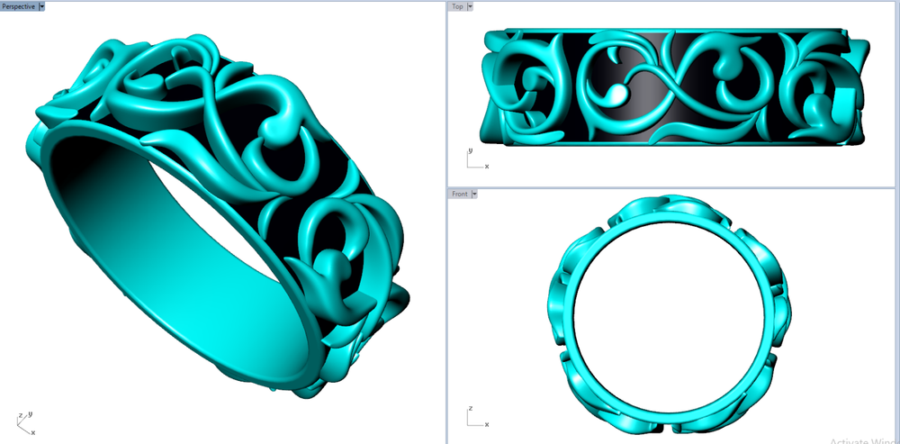 Pattern Ring Band Gothic Badass Bikers Men Ring Model-ETS1 3D print model.