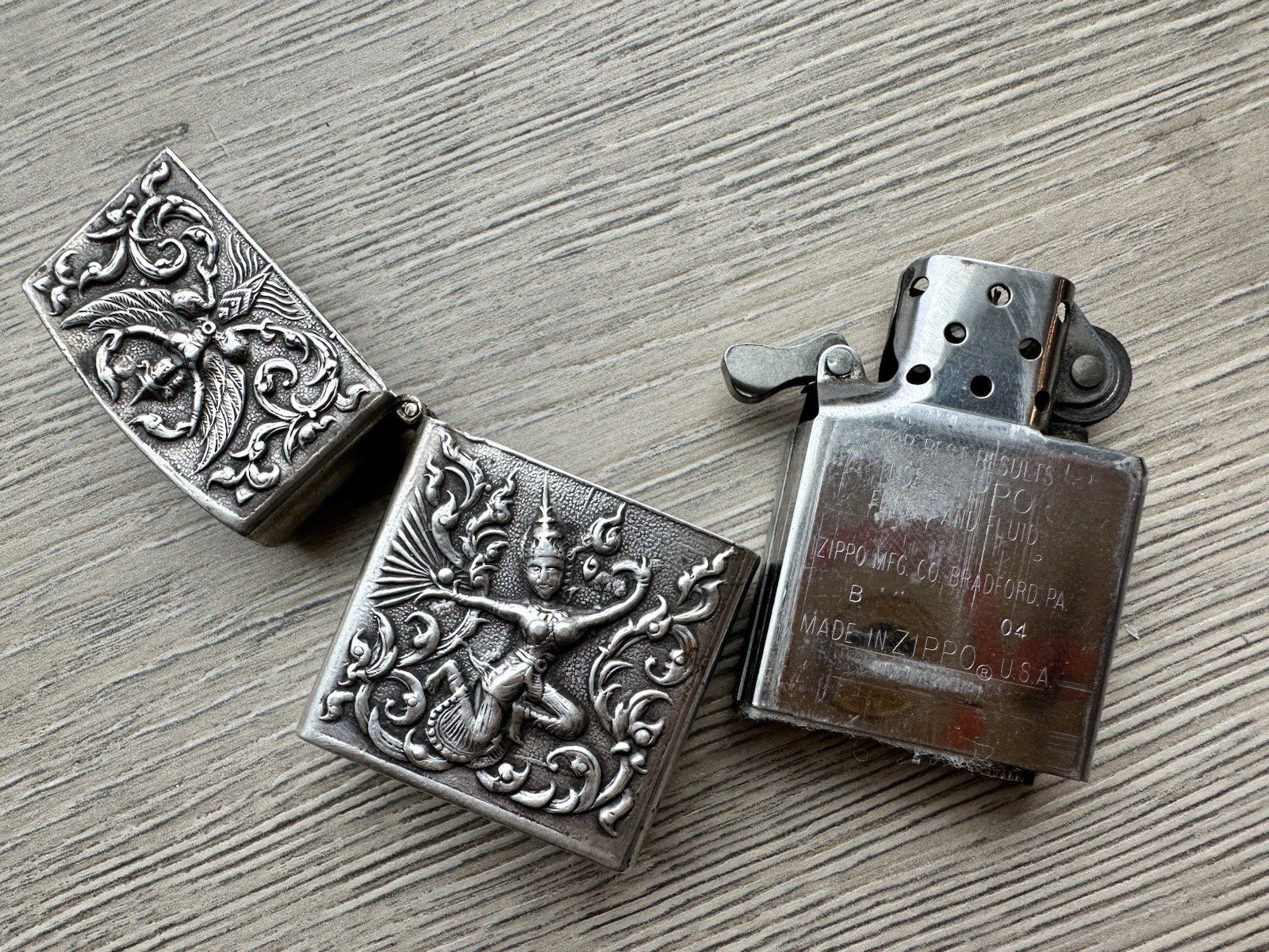 SIAM STERLING SILVER LIGHTER CASE WITH 16-HOLE ZIPPO INSERT