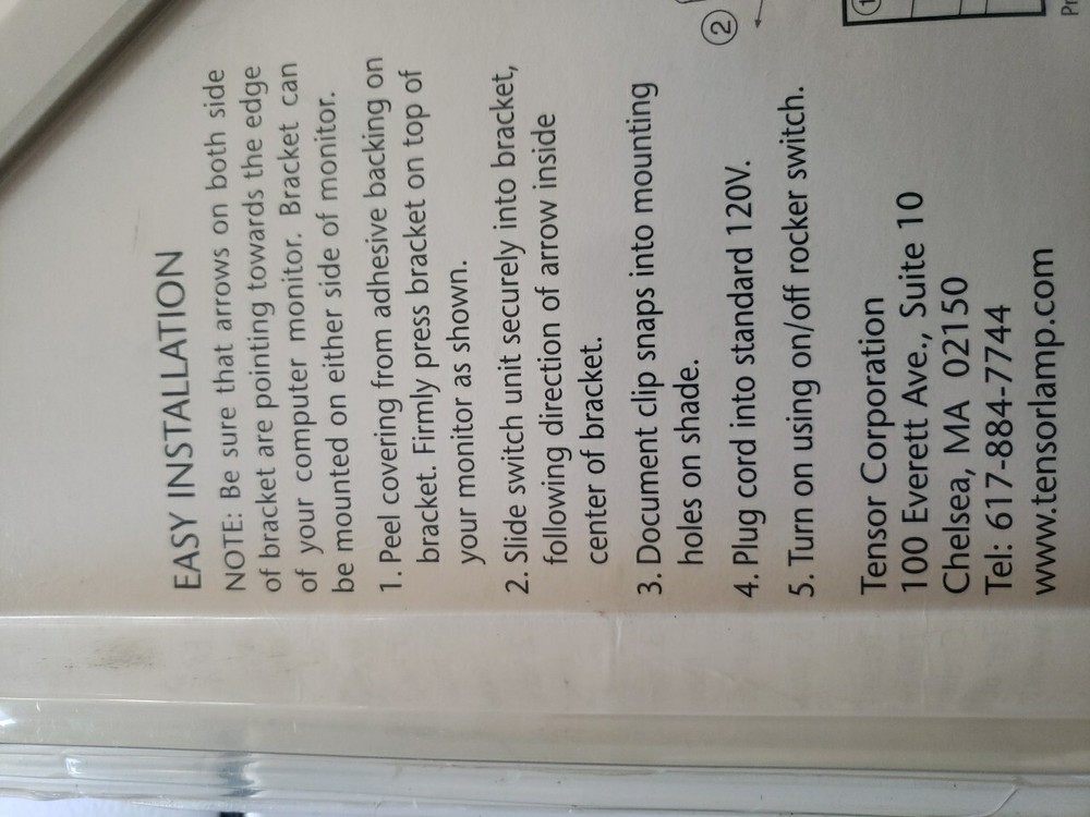 Tensor Computer Lamp Model CL2-64 NEW UNOPENED Dmg Package Only. Cool Gray