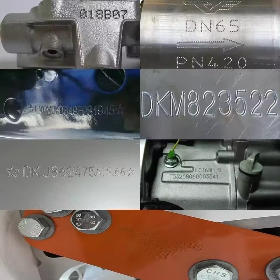 Pneumatic Dot Peen Marking Machine for Metal Round Pipe VIN Code Mark 100*20mm