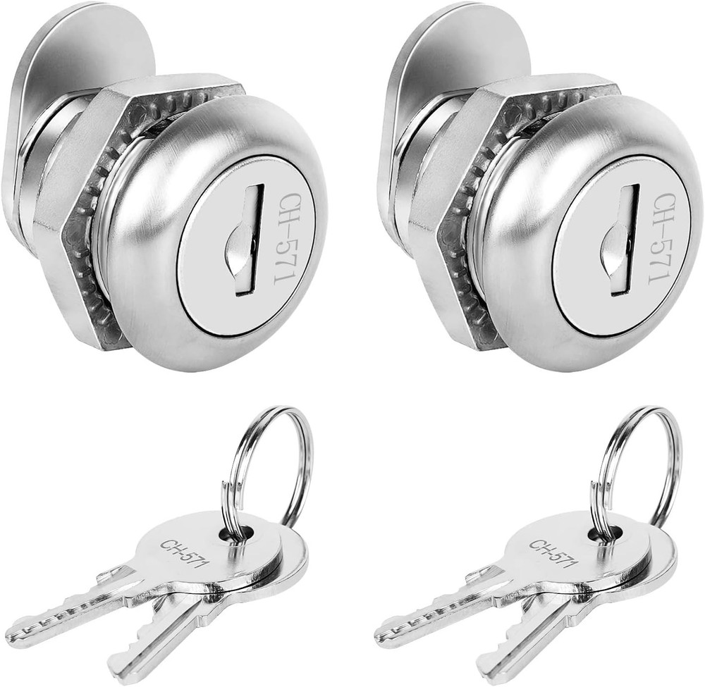 Truck Tool Box Lock Replacement, 2 Pack Keyed 2 - Alike, Silver