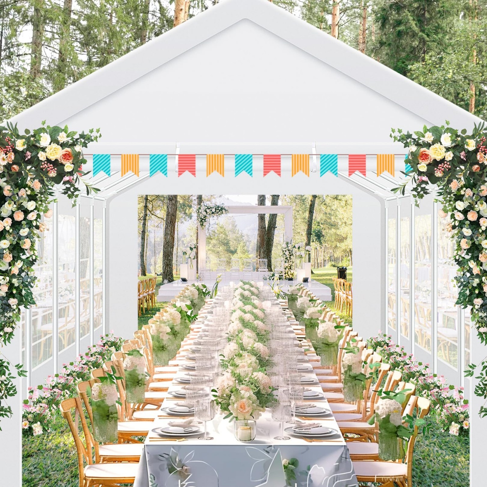 20x40ft Carport Heavy Duty Party Tent Waterproof Event Shelter Wedding Canopy