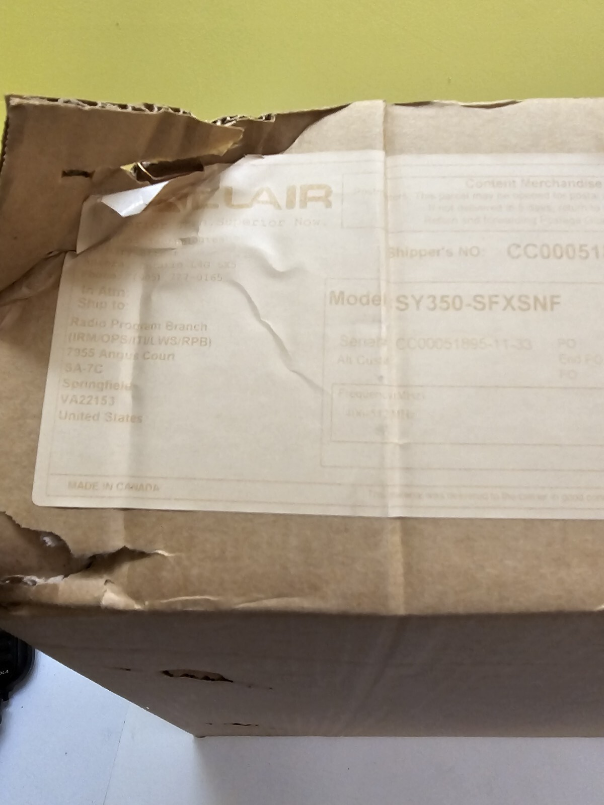 NEW in BOX Sinclair Technologies SY350-SFXSNF YAGI 406-512 MHz UHF Antenna