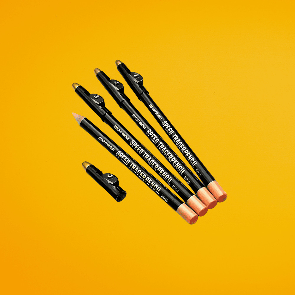 Speed Tracer Barber Pencils + Sharpener (Beige)