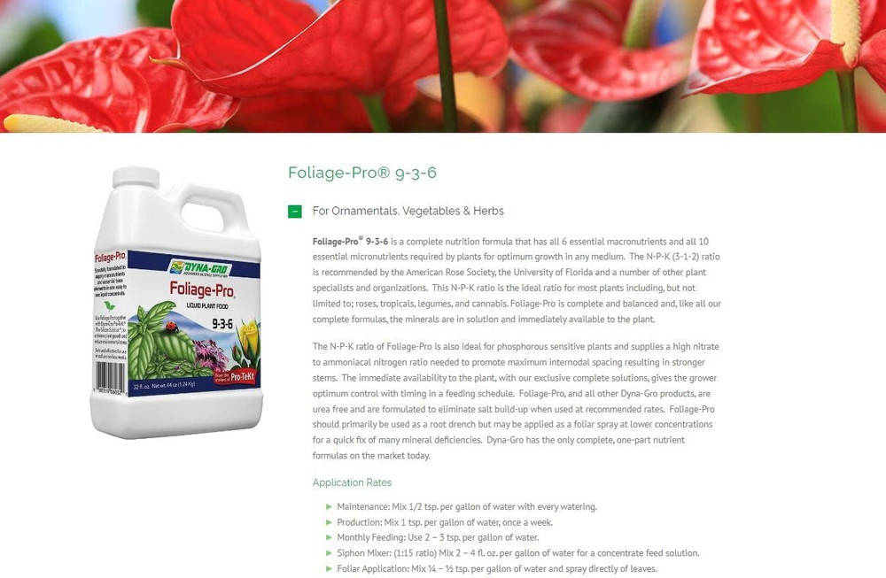 Foliage-Pro Nutrient, 1 Qt (DYFOL032)