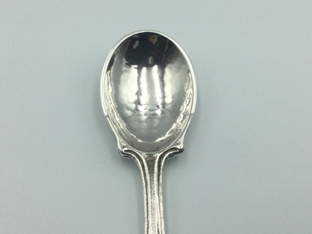 SOLID SILVER SPOON, OMAR RAMSDEN, ROSEMARY PATTERN, LONDON C1938