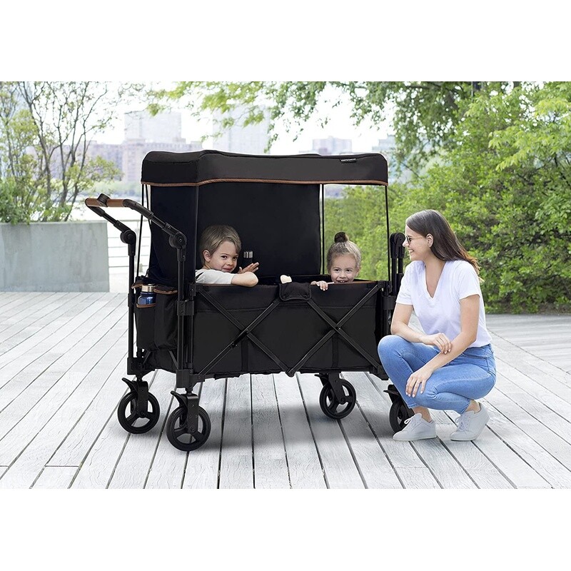 Hercules Stroller Wagon 2 Kids Portable All Terrain Foldable Push Pull Handles