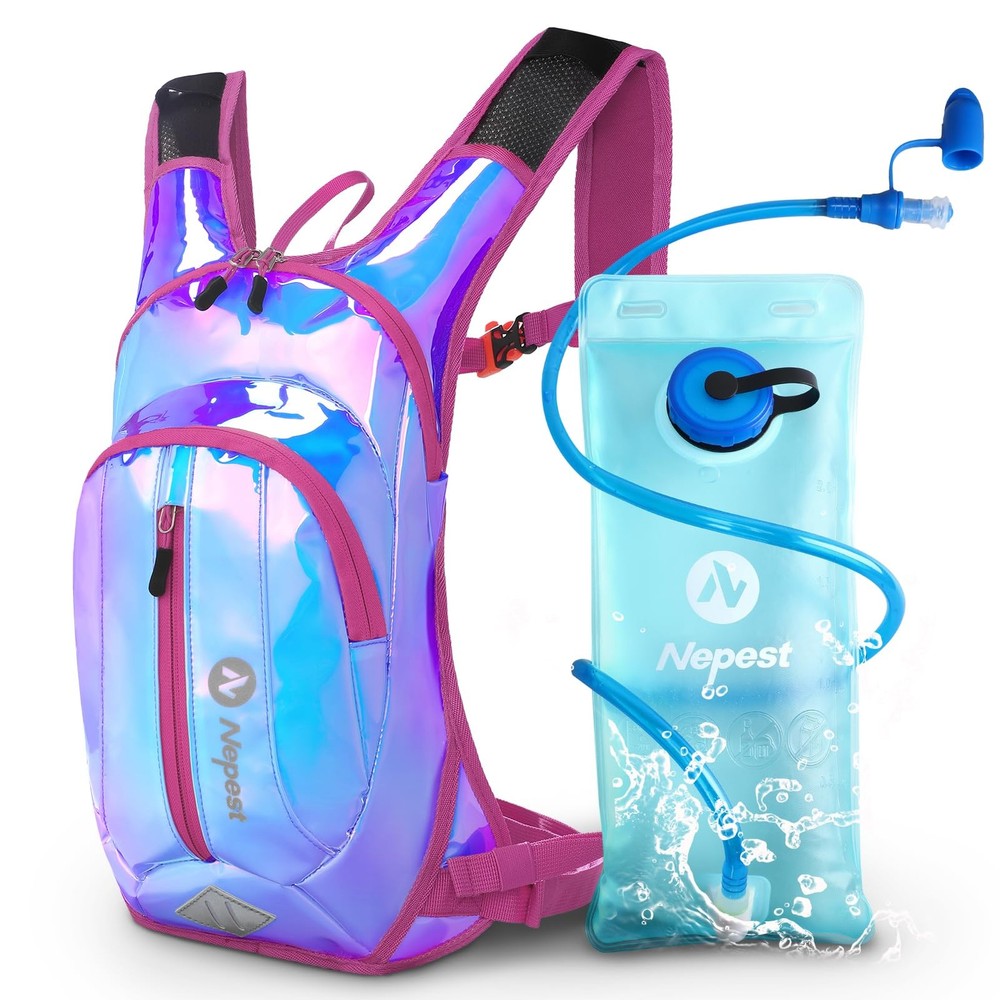 Hydration Pack Backpack with 2L Water Bladder, Rave Water Backpack for Festiv...