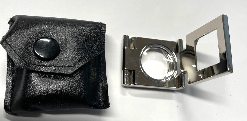 Fowler 52-660-008 Chrome Plated Folding Magnifier 2.5X Magnification