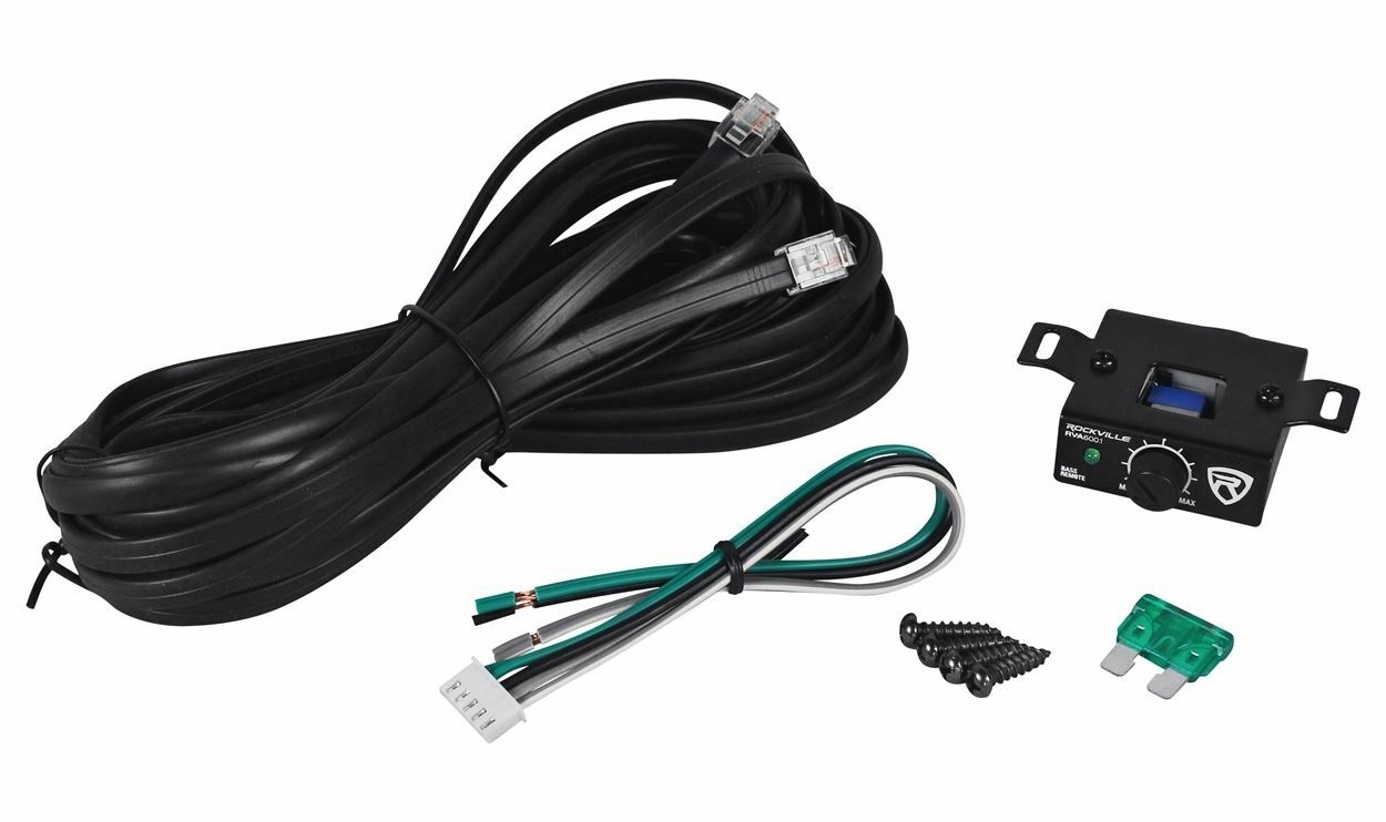 Rockville RV8.1A 400w 8" Loaded Car Subwoofer Enclosure+Mono Amplifier+Amp Kit