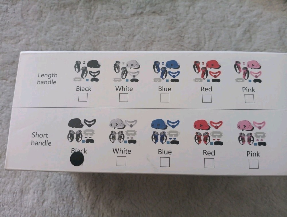 Silicone Protective Set For Quest 3S. Black. Short Handle. Open Box