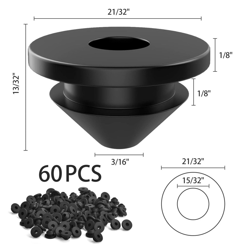 Cable Railing Rubber Grommets 60 Pack for Metal Cable Railing Post Protector