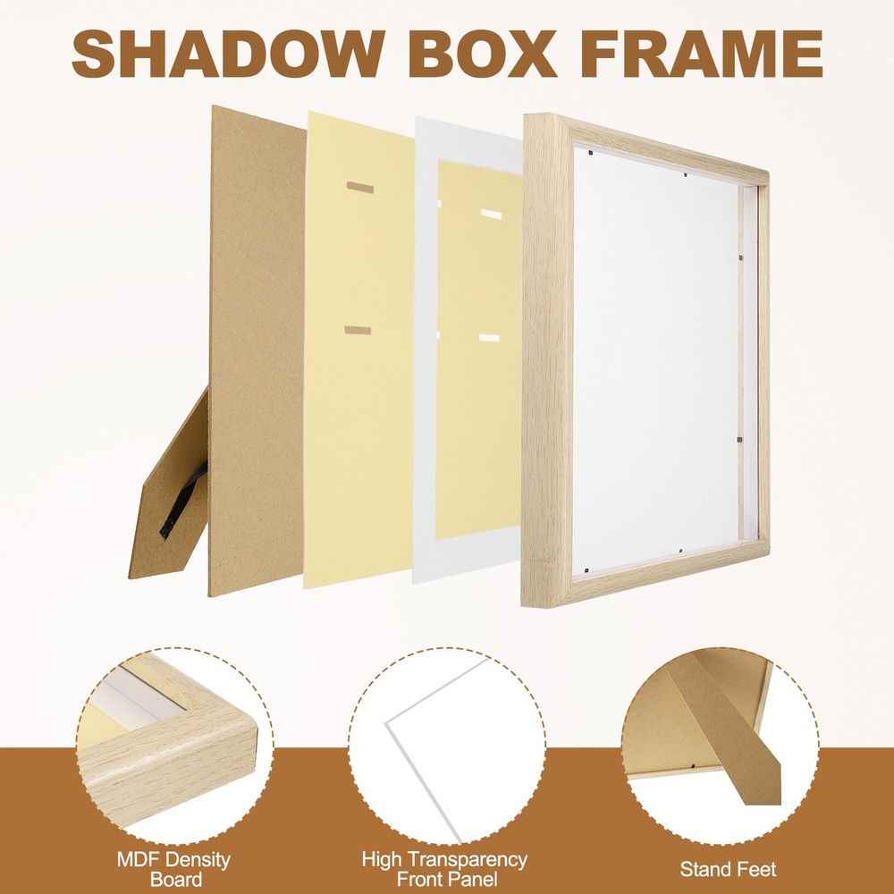 13x13" Shadow Frame with Dots and 6 Stickers, White
