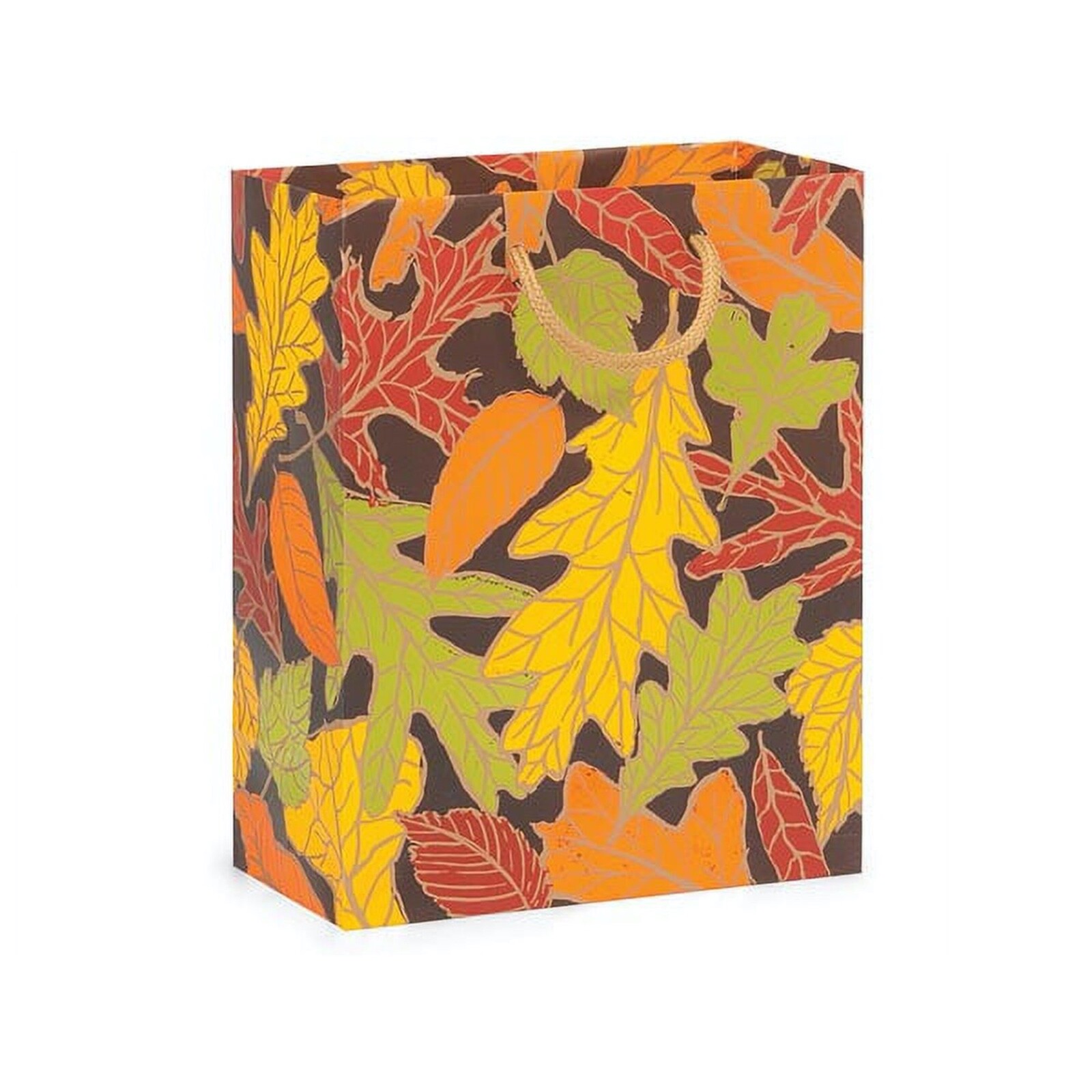 AUTUMN LEAVES Design Matte Cub 8x4x10" Heavy Weight Paper Gift Bag (CLOSEOUT)