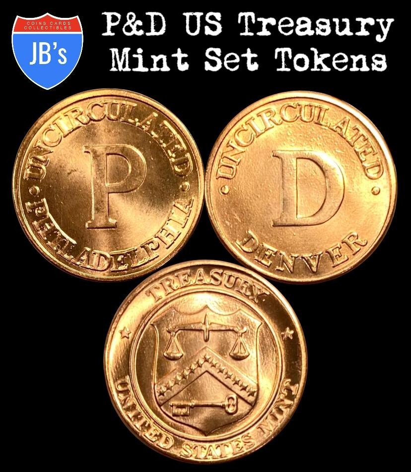 (2) Coin Set P & D US Mint Treasury Coins Tokens UNCIRCULATED *JB's Coins*