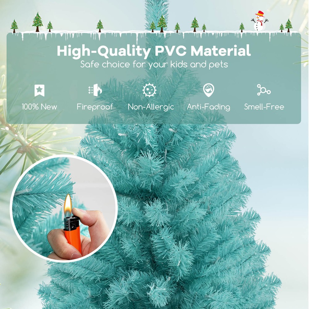6 ' Artificial Xmas Tree with 758 Branch Tips 280 Warm White LED Lights
