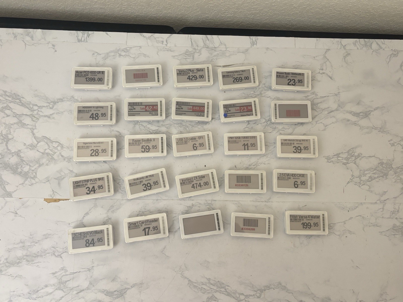 LOT OF 25 Electronic Shelf Price Labels Altierre ETAG210E4 2.5X1 Inch