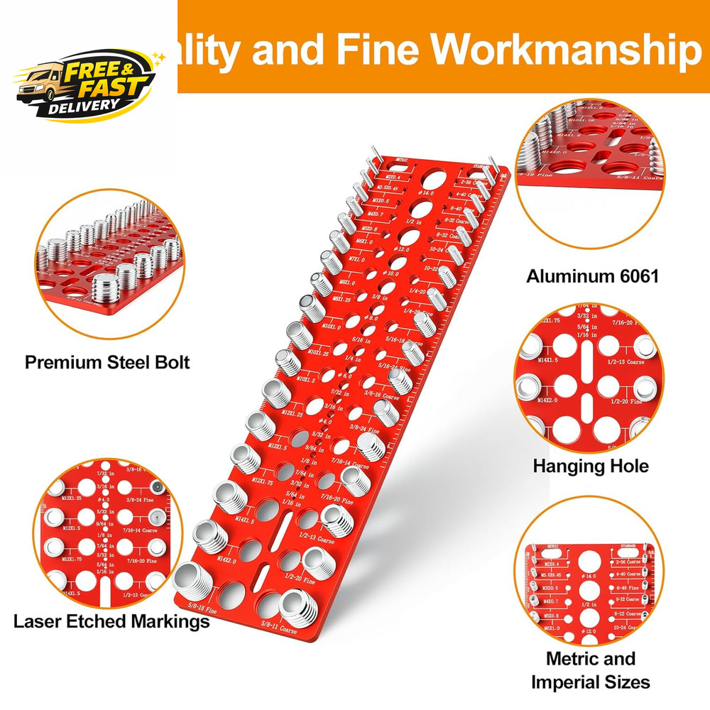 Thread Checker - 55 Nut & Bolt Thread Checker, Bolt Size and Thread Gauge 19