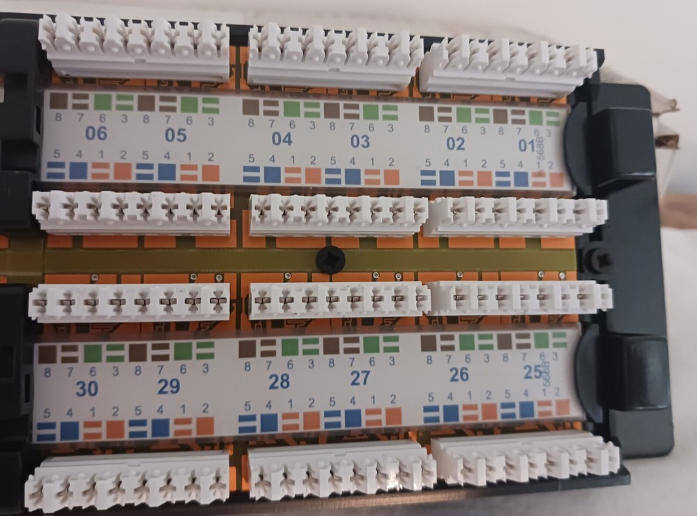 HellermannTyton 48 Port Patch Panel, 2U, Black. NEW. Free Shipping