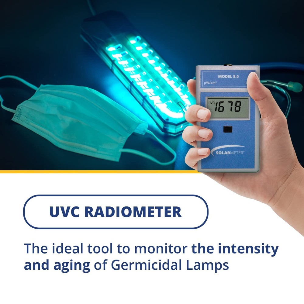 Solarmeter Model 8.0 UVC Lamp Meter, Handheld Digital UV Light Meter Radiomet...
