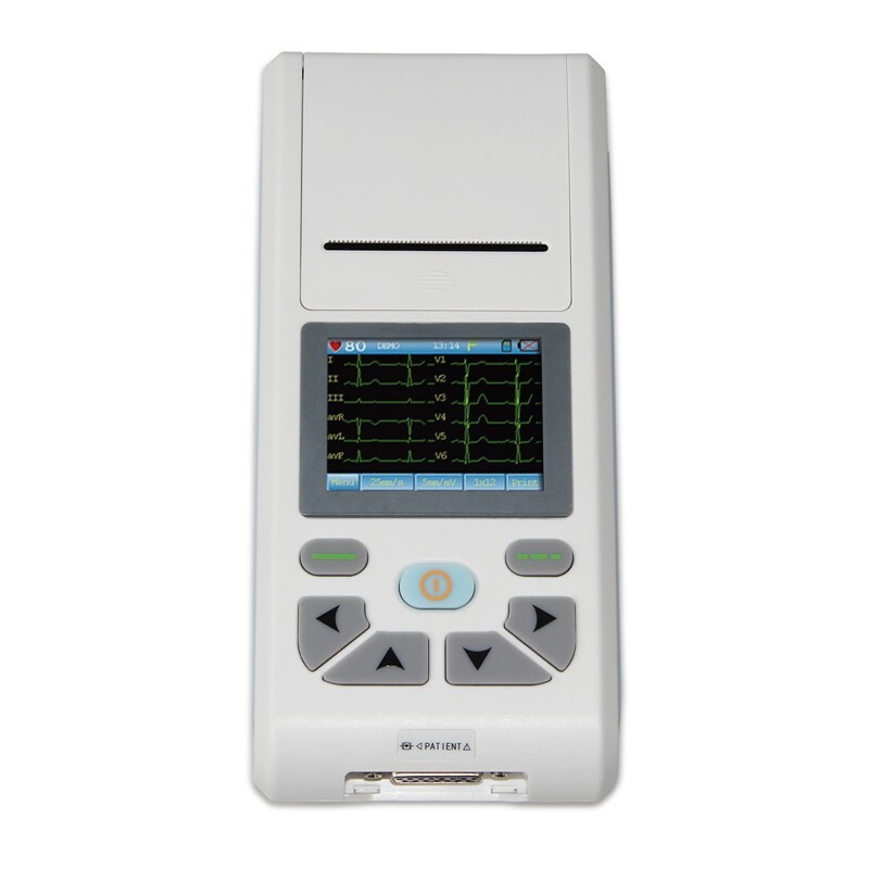 12-lead ECG/EKG Machine with Touch Screen, Printer, PC Software and Handbag