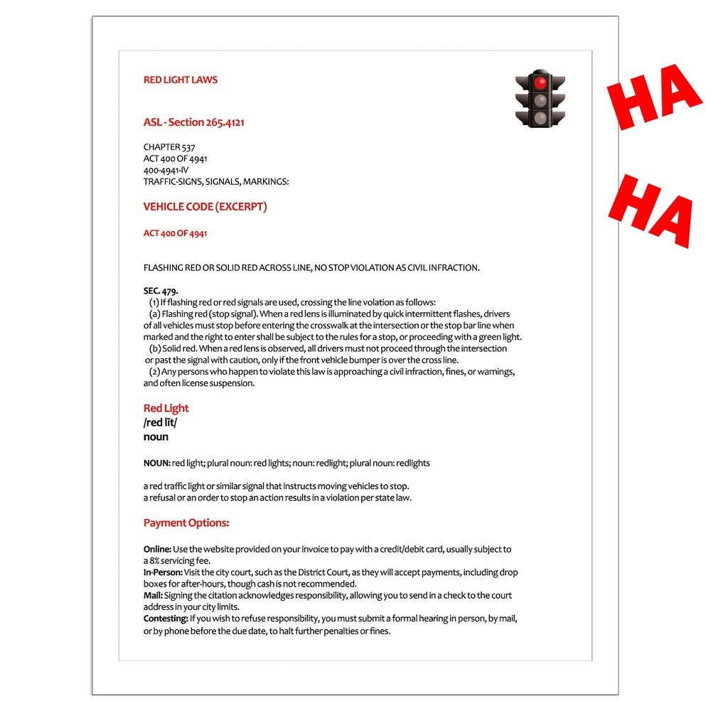 Red Light Fake Prank Mail Sent Anonymously!