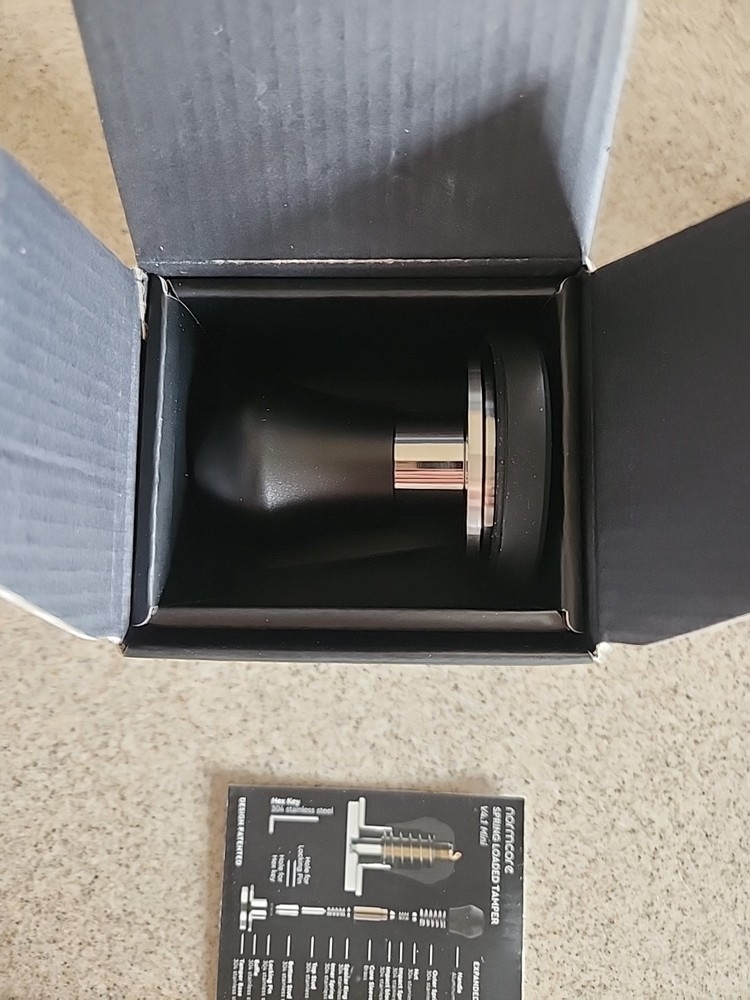 Normcore 53.3mm Spring Loaded Espresso Tamper V4.1 Mini Version Black Handle