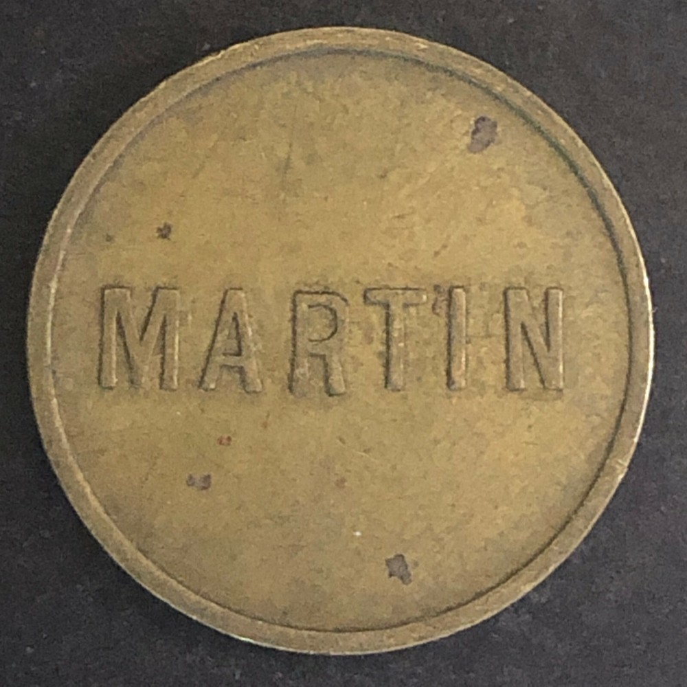 Vintage 21mm Brass "Martin 434 Second Ave. So." Token