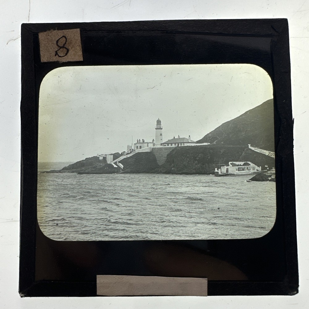 Antique Magic Lantern Slide unknown uk lighthouse