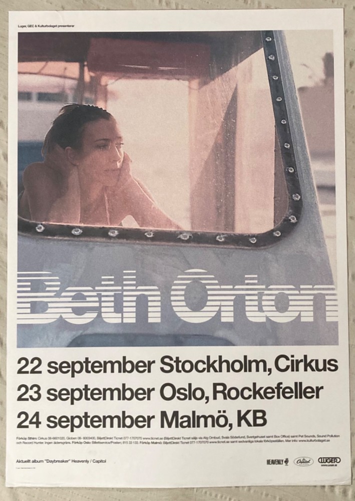 Beth Orton 2002 Matte Swedish Tour Poster Daybreaker I