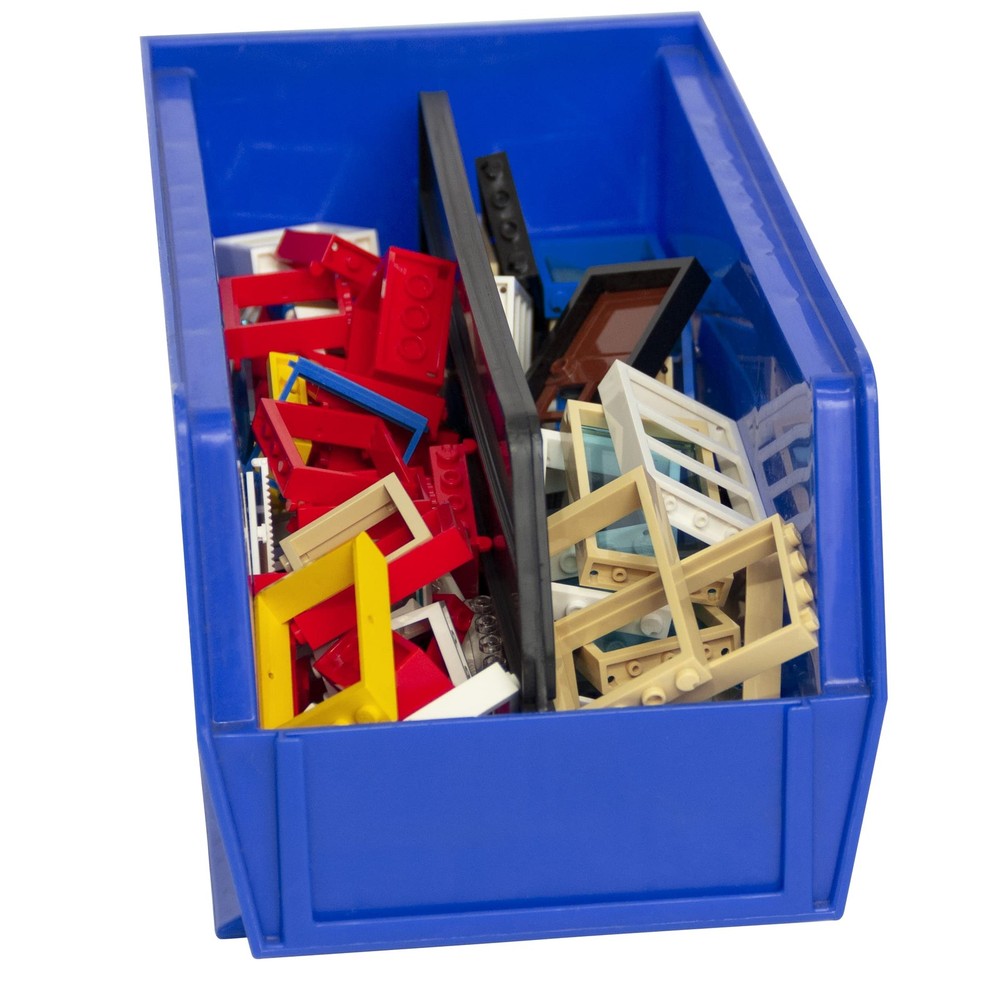 Stackable Plastic Storage Bins for Garage, Pantry, Crafts, 12-Pack, Blue