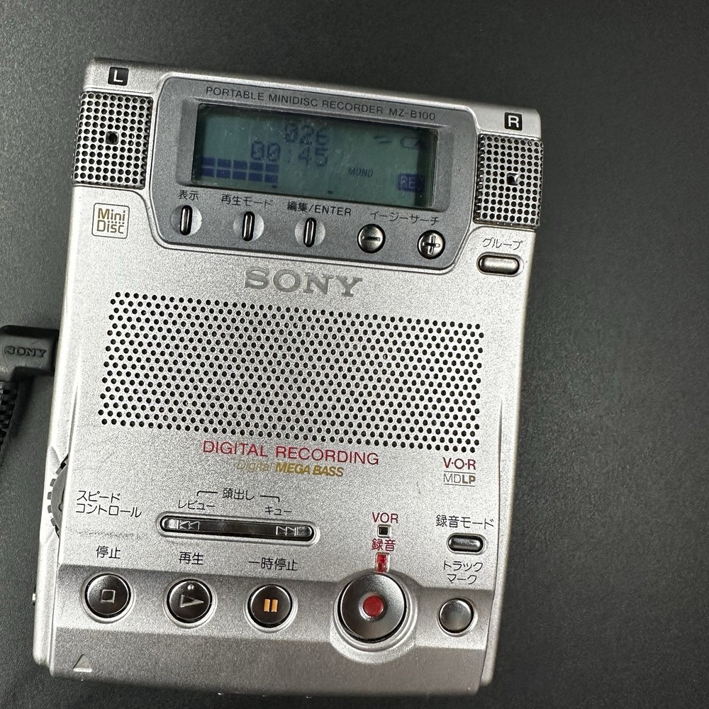 SONY MZ-B100 Portable Minidisc Recorder Fully Tested Working