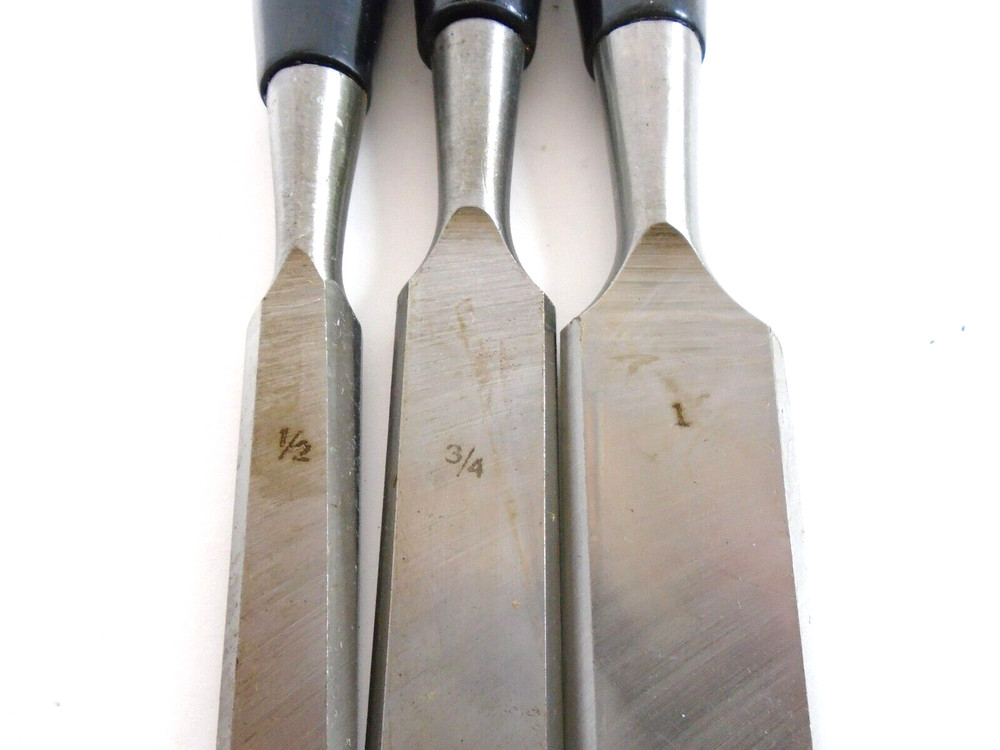 Globemaster 3 Piece Butt Chisel Set no. 61395 1/2" 3/4" 1"