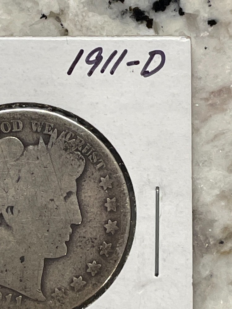 1911D Barber 90% Silver Half Dollar GOOD #97.