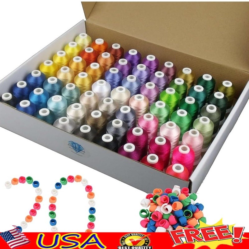 Polyester Embroidery Thread Kit 550Yards 100% Durable Colorfast High Tenacity US