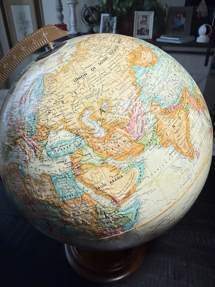 Replogle Globes World Classic Series 12" Tabletop Globe Rotating Antique