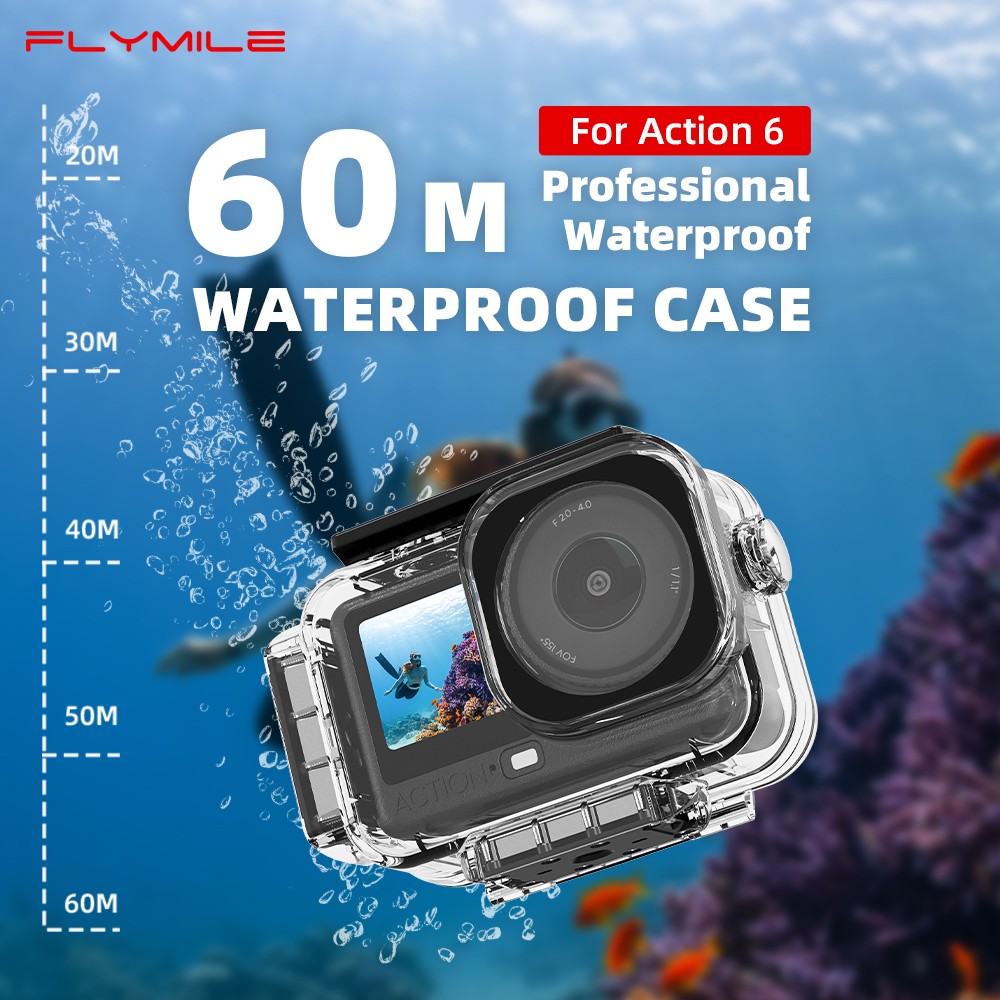 For DJI OSMO Action 6 Magnetic Quick Release 60M Waterproof Diving Case ACUS