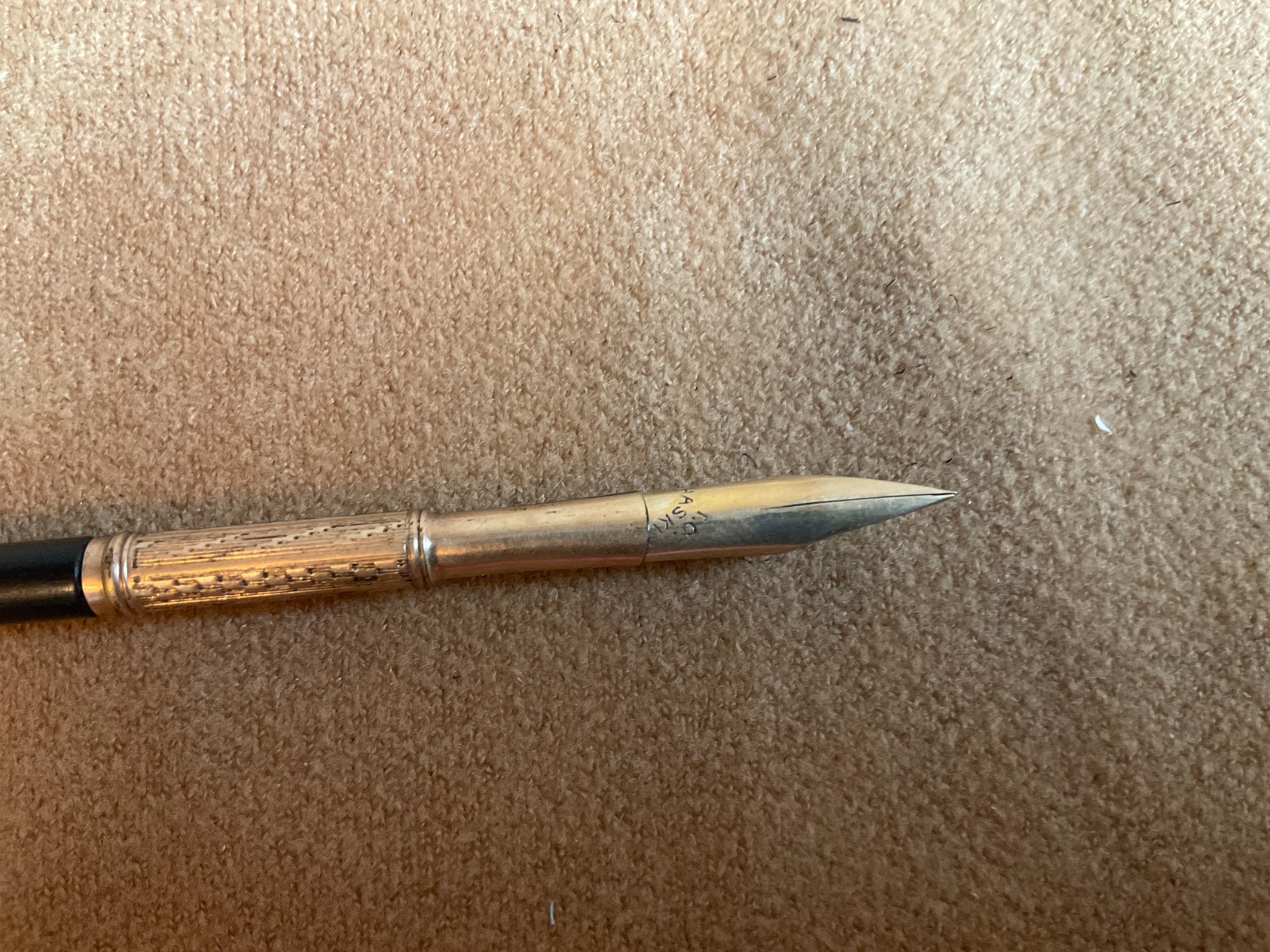 Antique Civil War Era Dip Pen I C Haskin Mid 19c Nib +Silliman Wood Inkwell ID'd